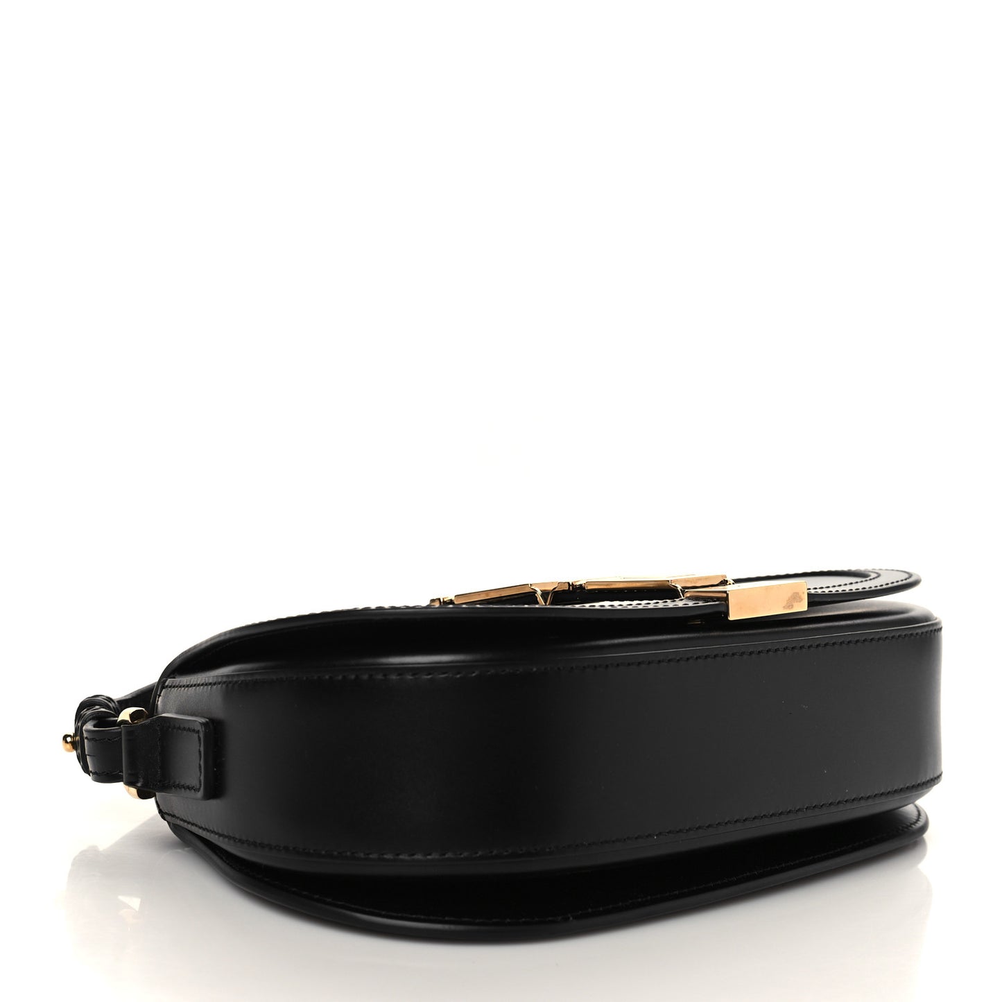Calfskin Medium Greca Goddess Shoulder Bag Black