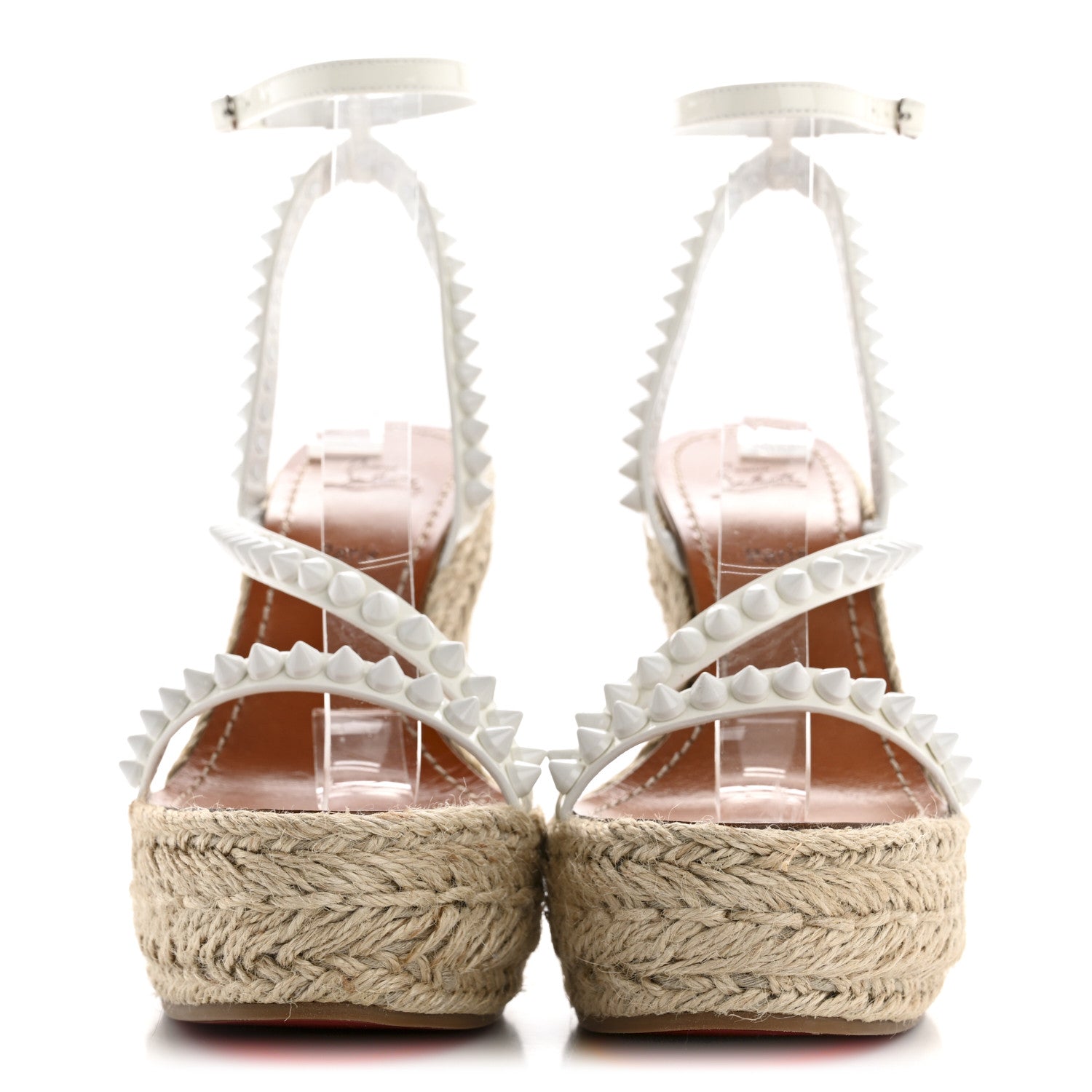 Christian Louboutin Patent Mafaldina 120 Wedge Sandals 38 White 3 of 12