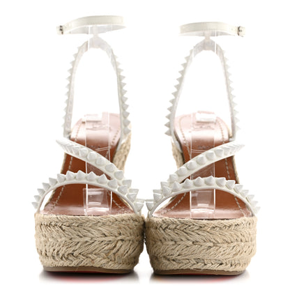 Christian Louboutin Patent Mafaldina 120 Wedge Sandals 38 White 3 of 12