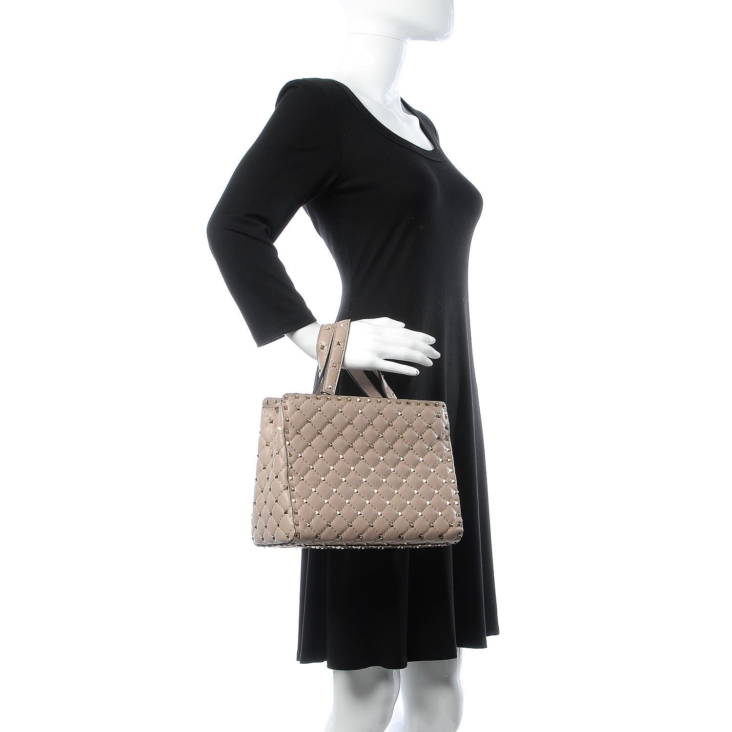 Valentino Garavani Nappa Rockstud Spike Tote Poudre 2 of 8