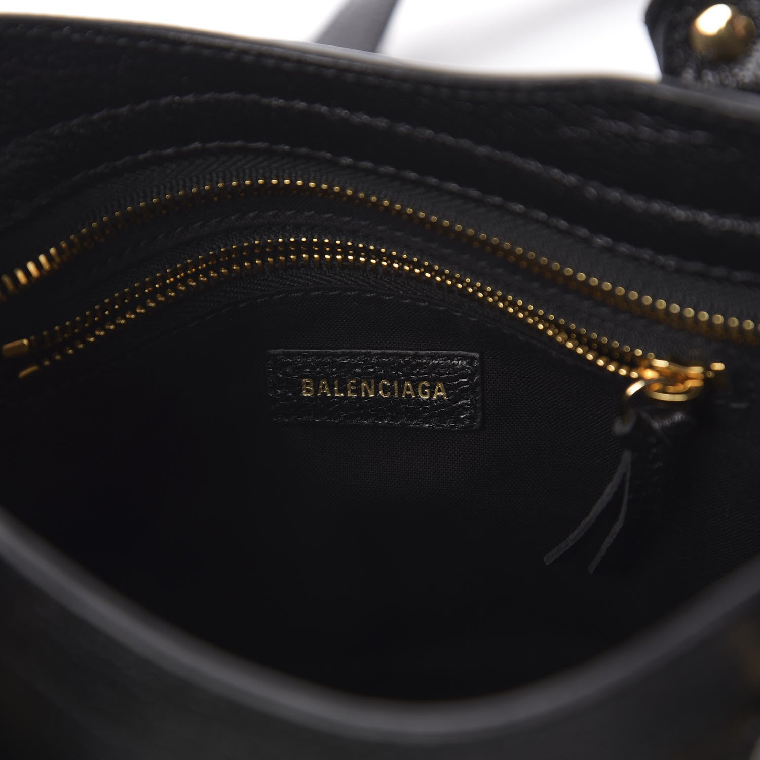 Balenciaga Chevre Gold Metallic Edge Hardware Mini Cityscarf Black 8 of 11