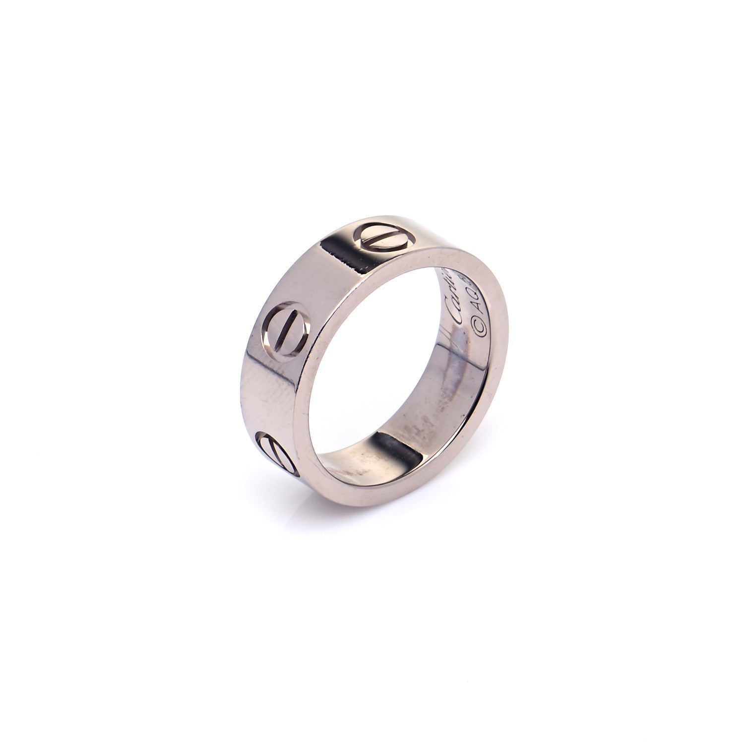 Cartier 18K White Gold 5.5mm LOVE Ring 48 4.5 5 of 7