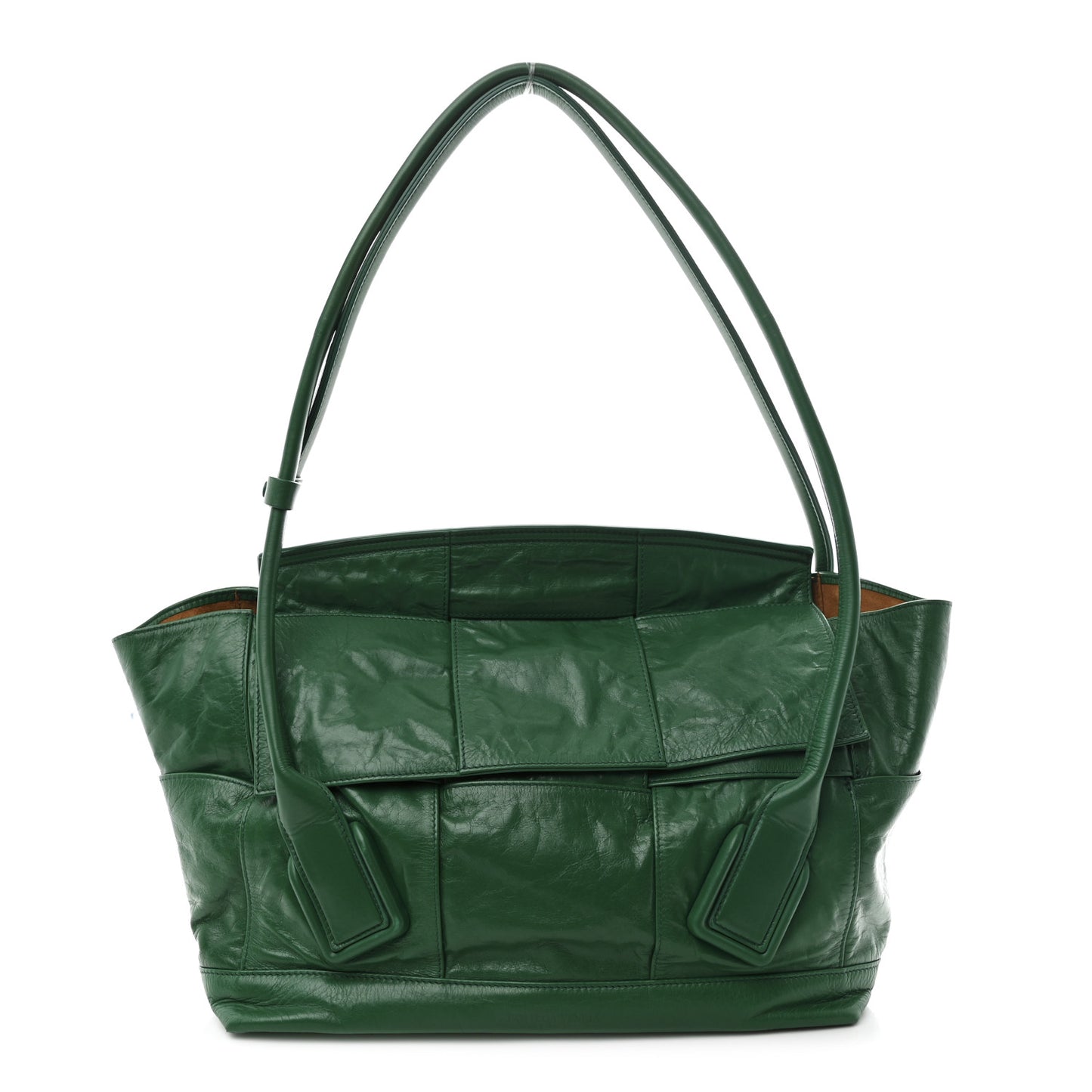 Paper Calfskin Maxi Intrecciato Medium Arco Slouch Racing Green