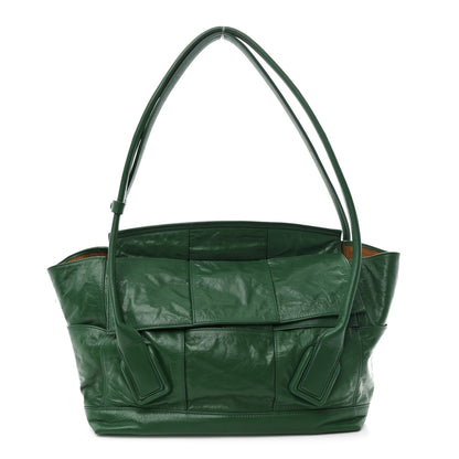 Bottega Veneta Paper Calfskin Maxi Intrecciato Medium Arco Slouch Racing Green 1 of 10