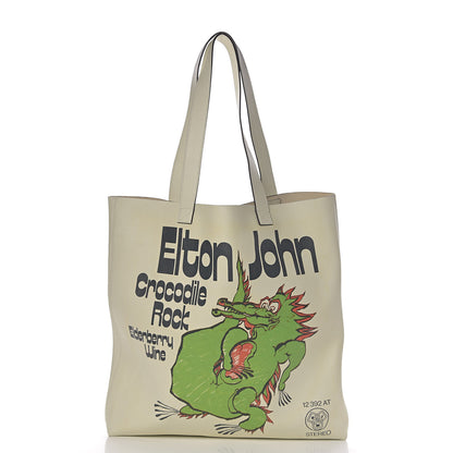 Gucci Calfskin Elton John Crocodile Rock Large Tote Off White 3 of 19