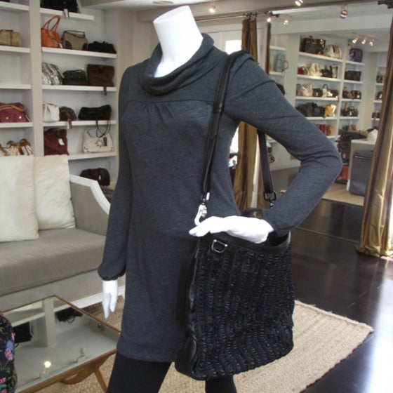 Burberry Ruched Ribbon Tote Black 2 of 9