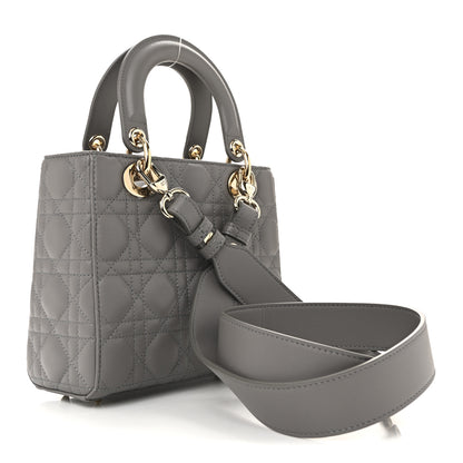 Christian Dior Lambskin Cannage Small My ABCDior Lady Dior Grey 3 of 12