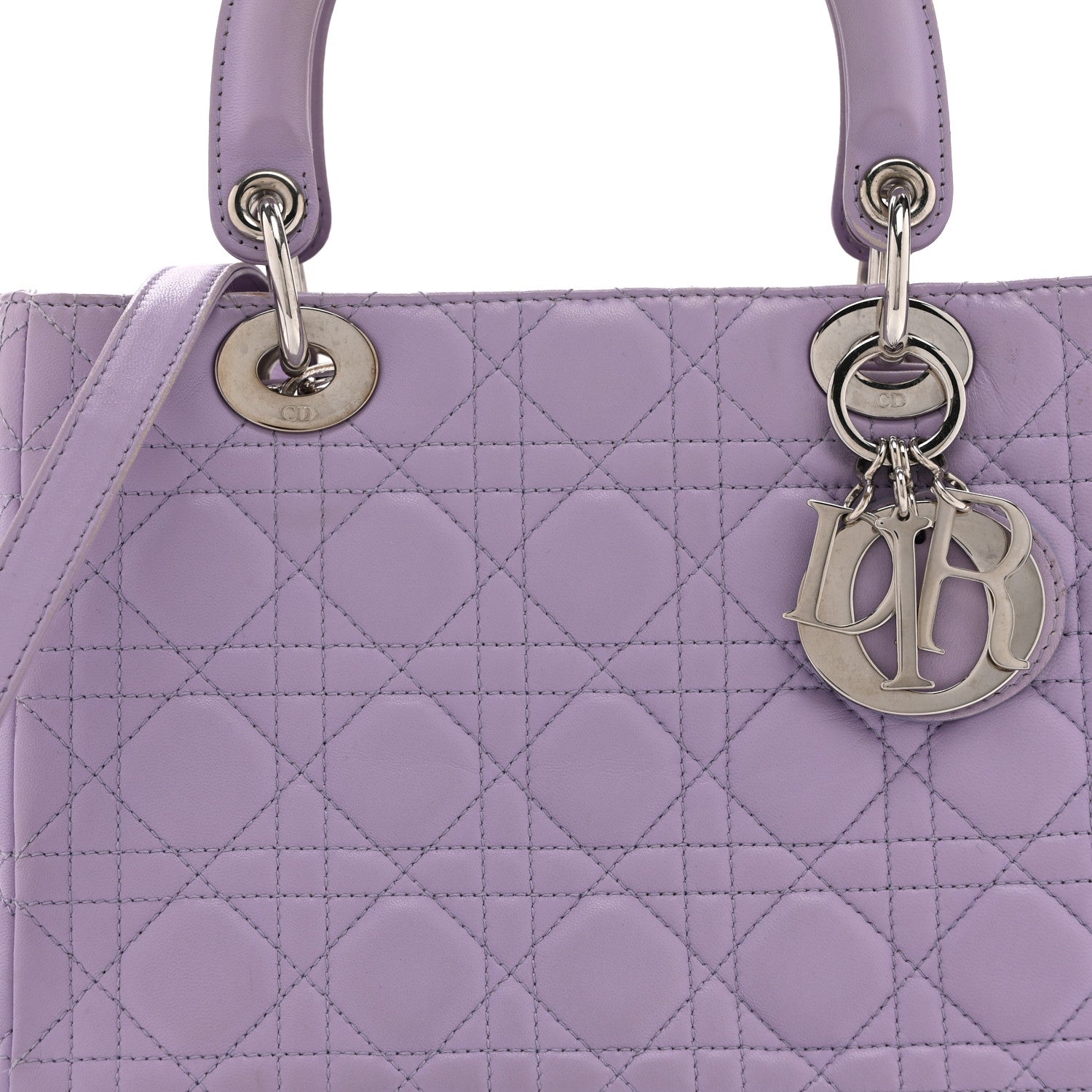 Christian Dior Lambskin Cannage Medium Lady Dior Purple 8 of 10