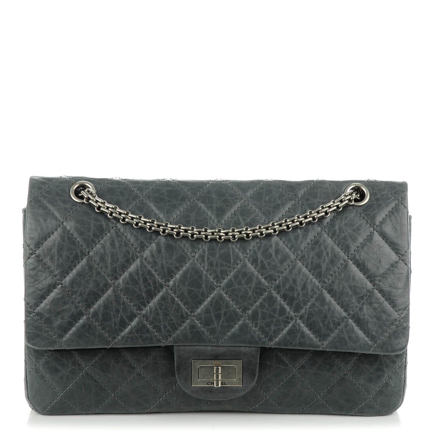 Aged Calfskin Quilted 50th Anniversary 2.55 Reissue 227 Flap Grey