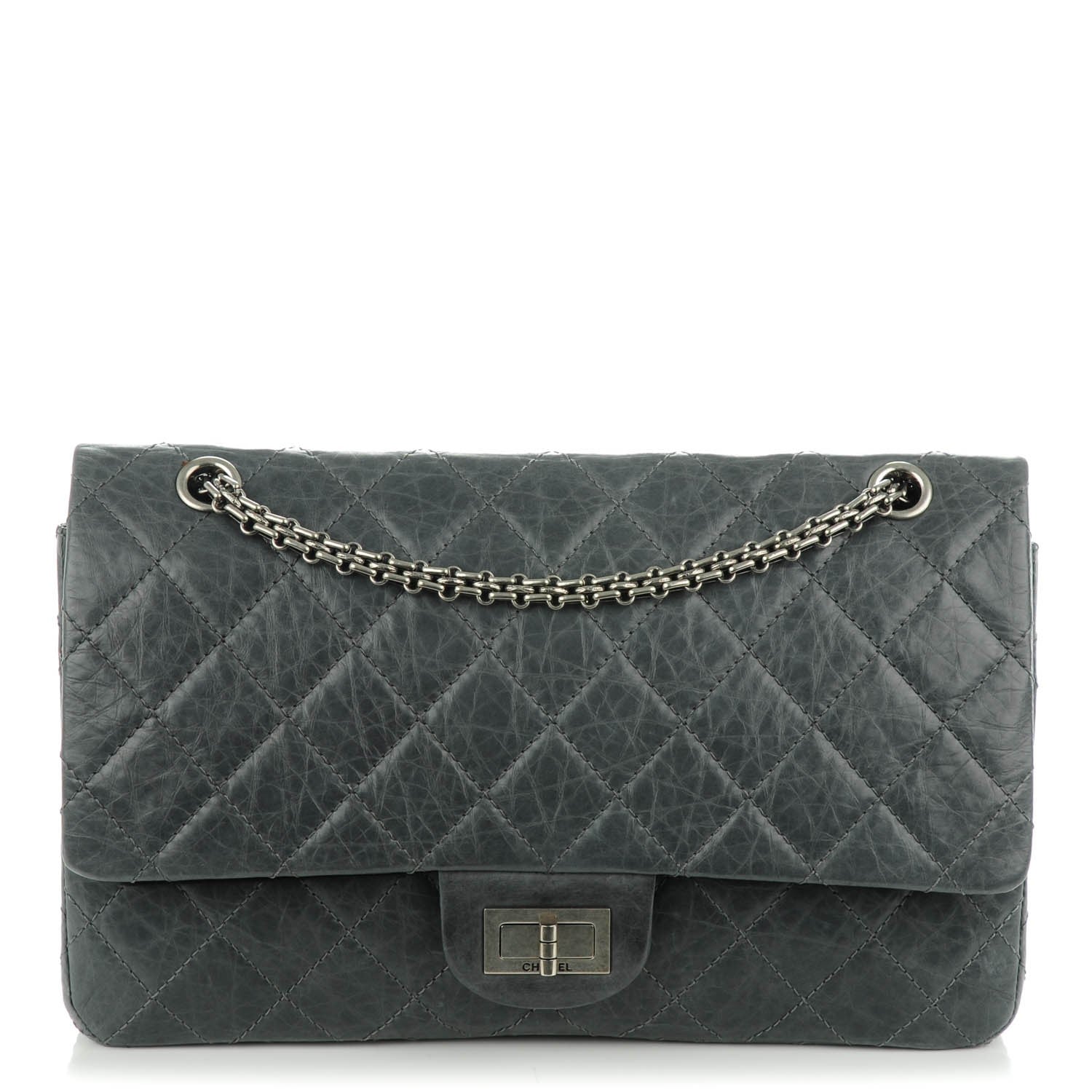 Chanel Aged Calfskin Quilted 50th Anniversary 2.55 Reissue 227 Flap Grey 1 of 9