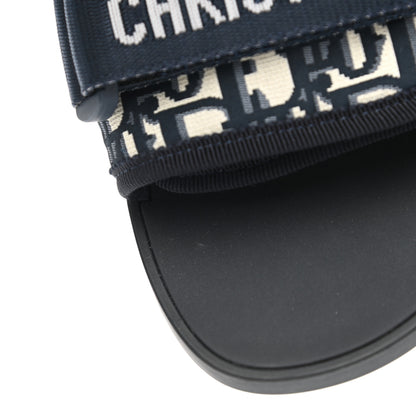 Christian Dior Nylon Oblique Dio(r)evolution Slide Sandals 40 Deep Blue 10 of 10