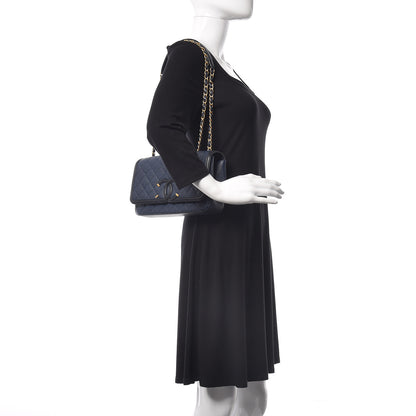 Chanel Caviar Quilted Medium CC Filigree Flap Navy Black 3 of 11