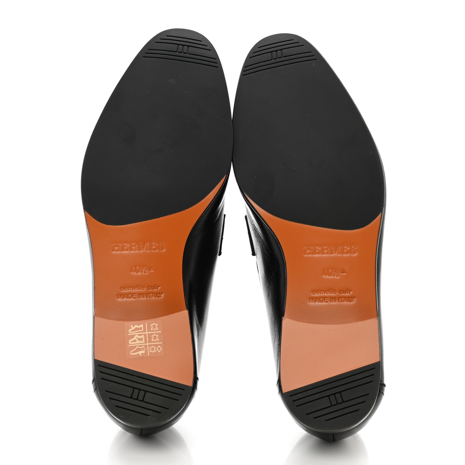 Hermes Goatskin Mens Paris Loafers 40.5 Black 6 of 9