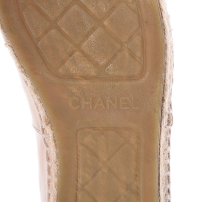 Chanel Patent CC Espadrilles 37 Beige 8 of 10