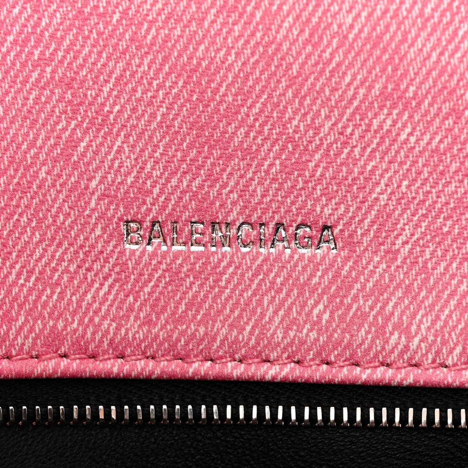 Balenciaga Nappa Denim Printed Small Hourglass Top Handle Bag Denim Pink 6 of 10