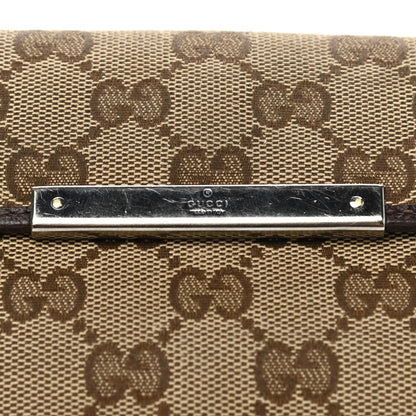 Gucci Monogram Metal Bar Continental Flap Wallet Beige Ebony Dark Brown 19 of 19