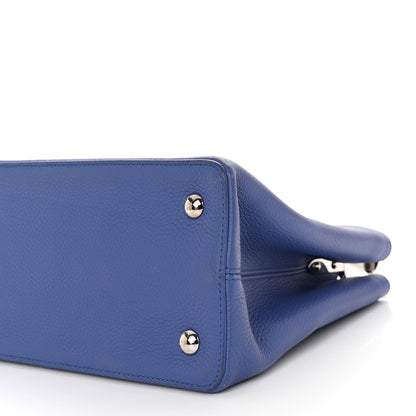 Louis Vuitton Taurillon Snakeskin Capucines MM Blue 9 of 11