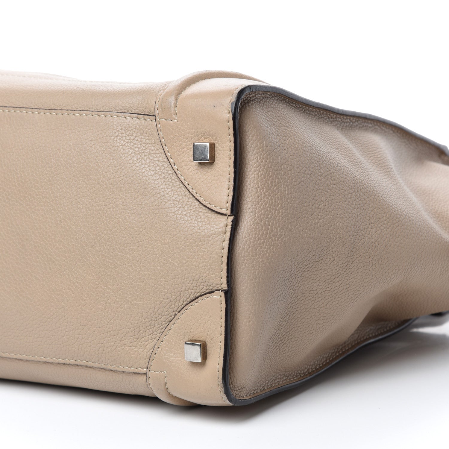 Celine Drummed Calfskin Mini Luggage Dune 7 of 18