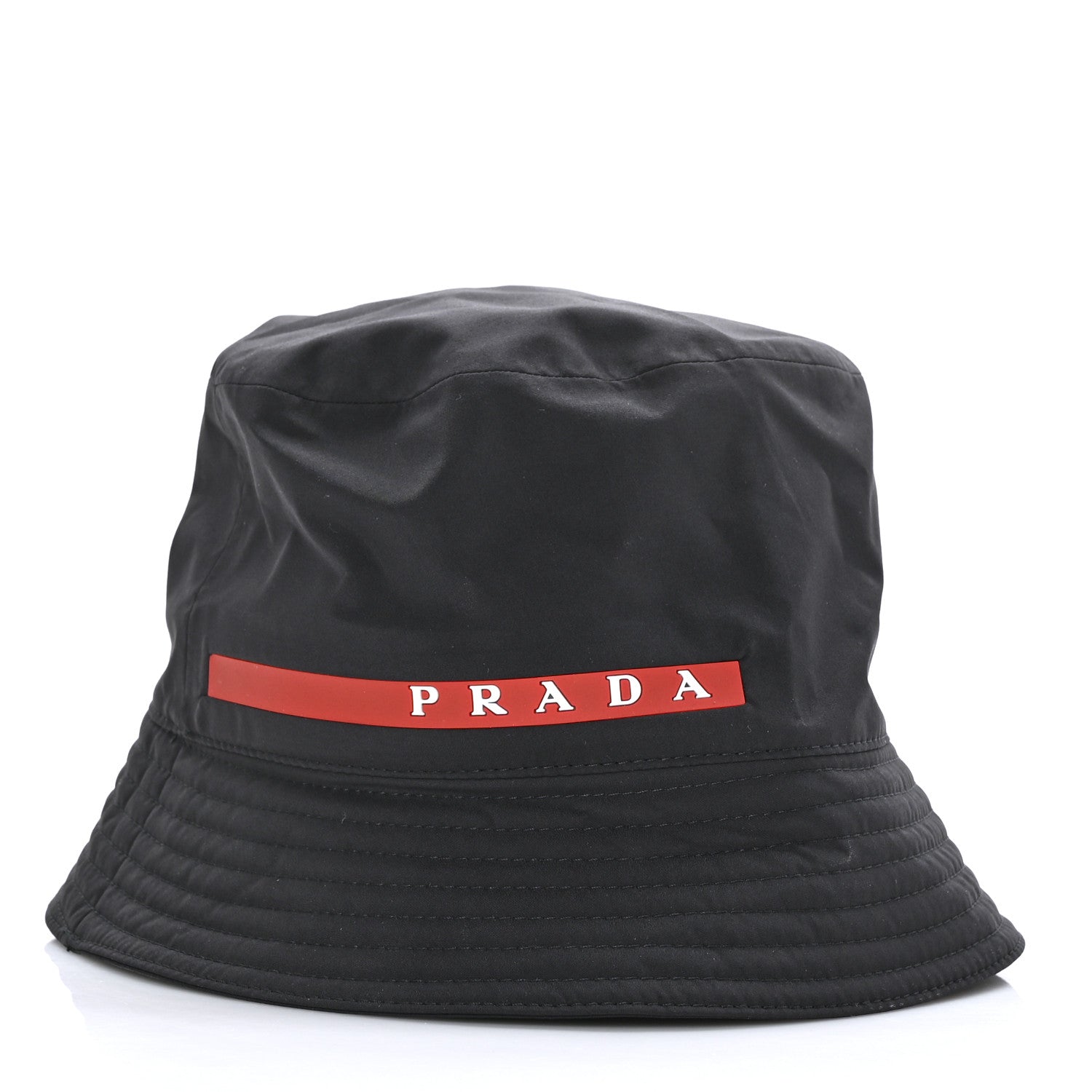 Prada Technical Nylon Linea Rossa Bucket Hat L Black 1 of 8