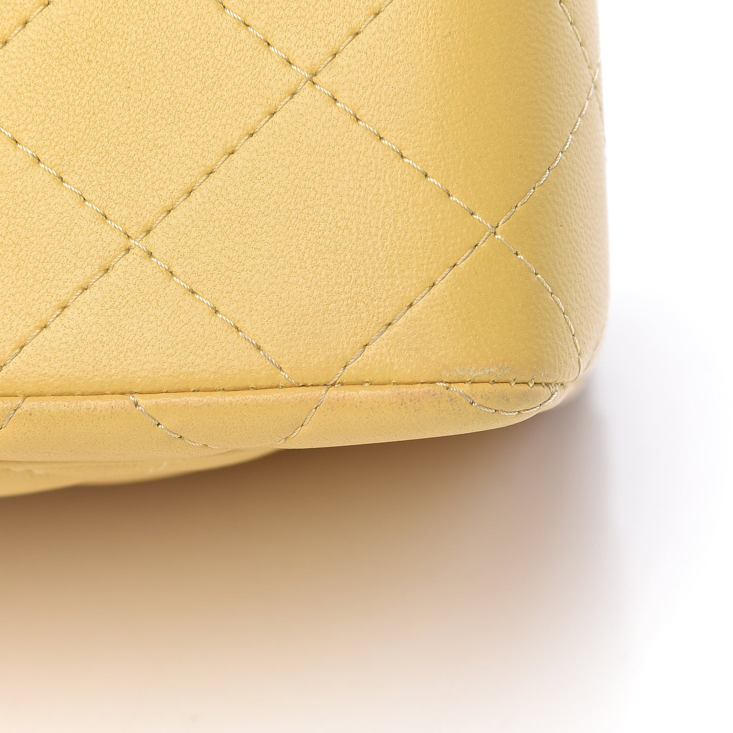 Lambskin Quilted Mini Rectangular Flap Yellow