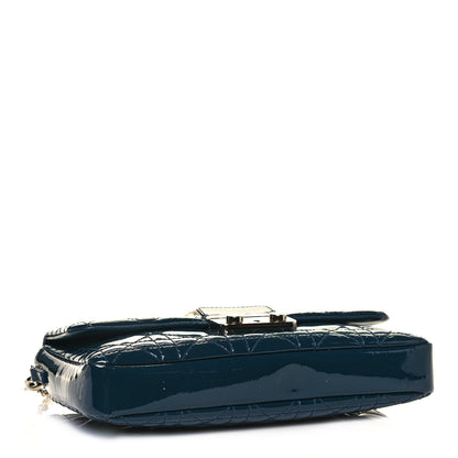 Christian Dior Patent Cannage New Lock Pouch Blue 3 of 13