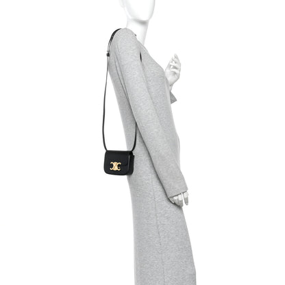 Celine Shiny Calfskin Mini Triomphe Black 2 of 9