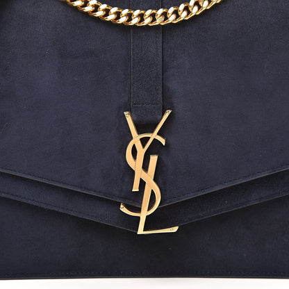Saint Laurent Suede Sulpice Monogram Medium Shoulder Bag Navy 8 of 16