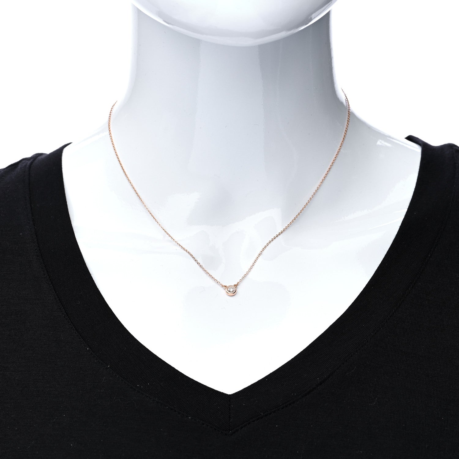 Tiffany 18K Yellow Gold Diamond .12ct Elsa Peretti Diamonds by the Yard Pendant Necklace 2 of 5
