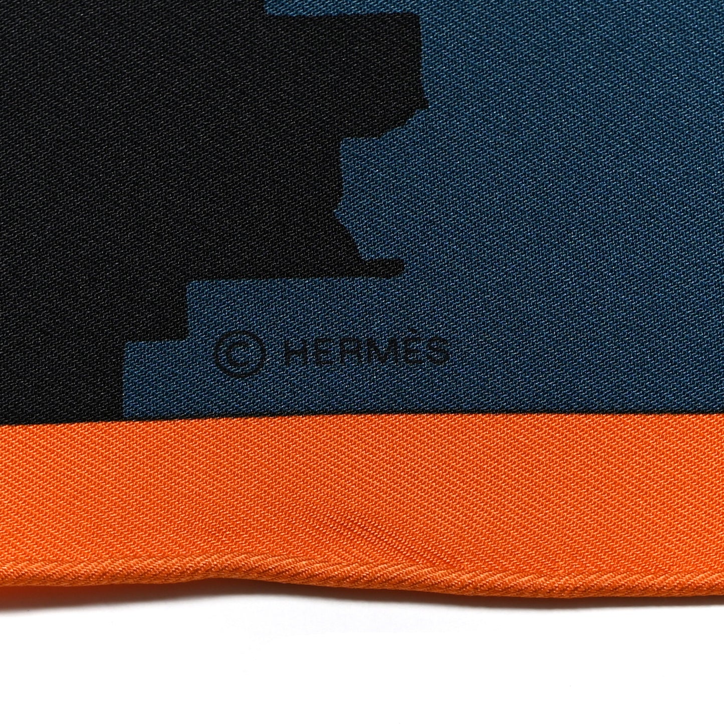 Silk Space Shopping Au Faubourg Scarf 90 Bleu Orange Vert