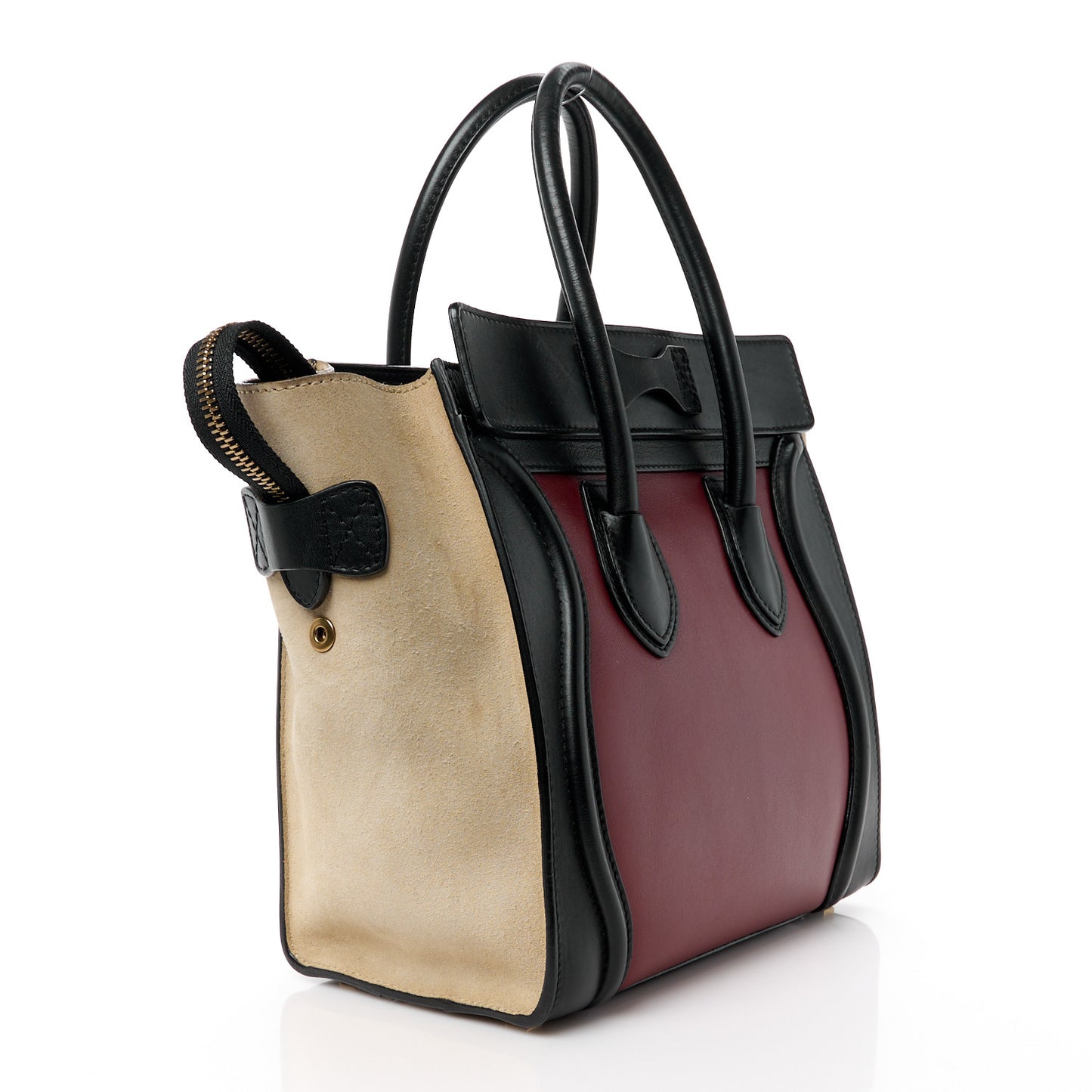 Smooth Calfskin Nubuck Micro Tri-Color Luggage Rust