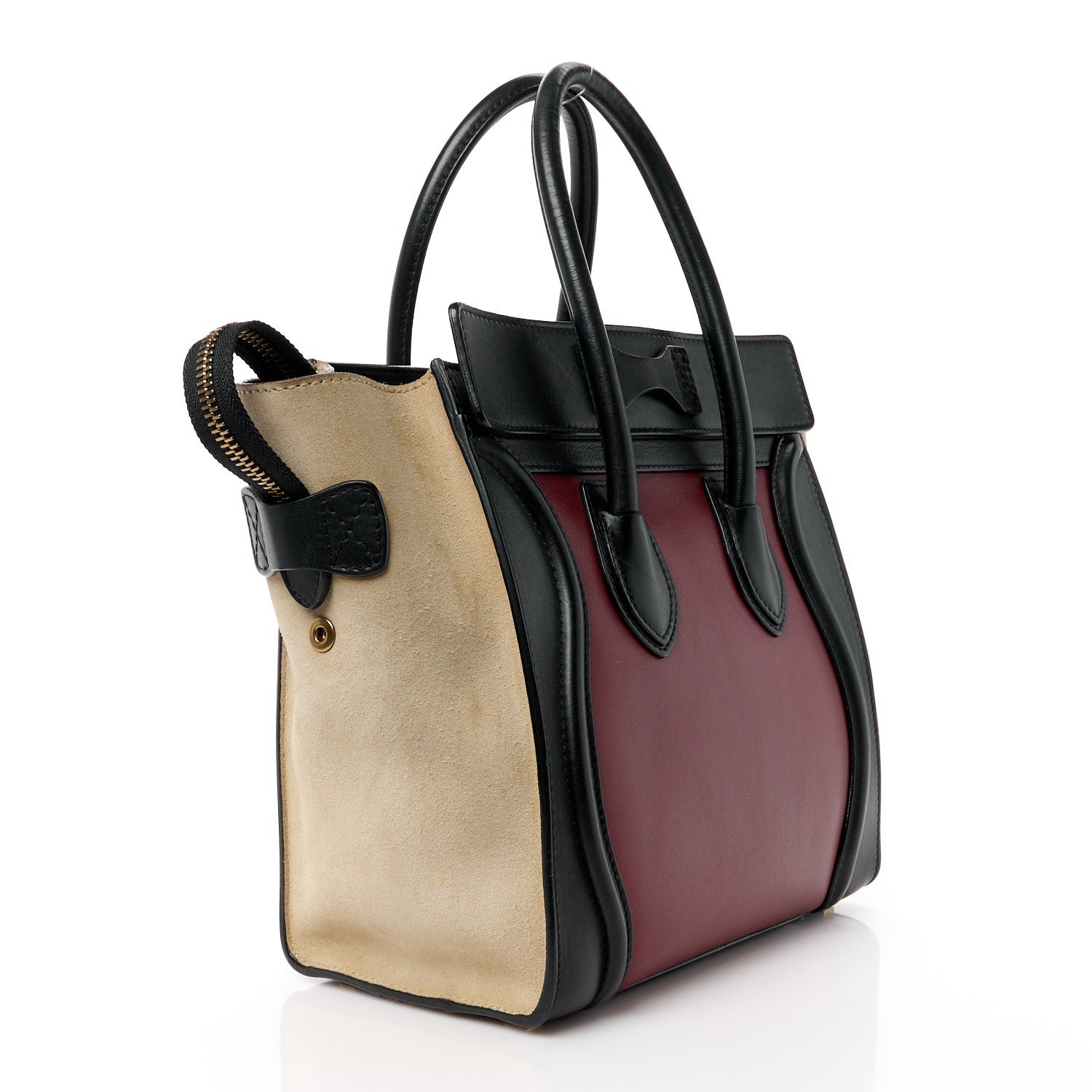 Celine Smooth Calfskin Nubuck Micro Tri-Color Luggage Rust 3 of 11