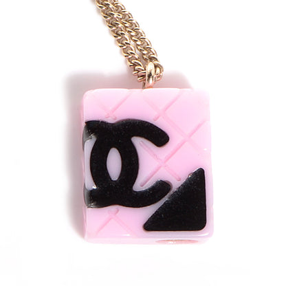 Chanel Resin Cambon Necklace Pink Black 5 of 8