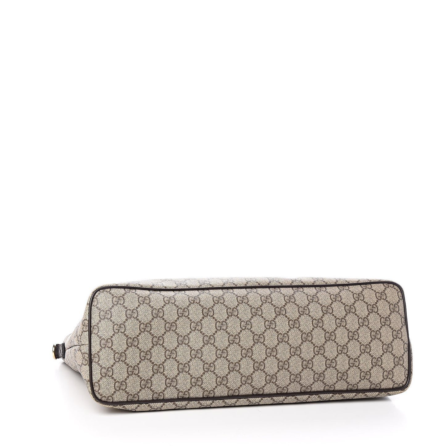 GG Supreme Monogram Medium Zippered Tote Dark Brown