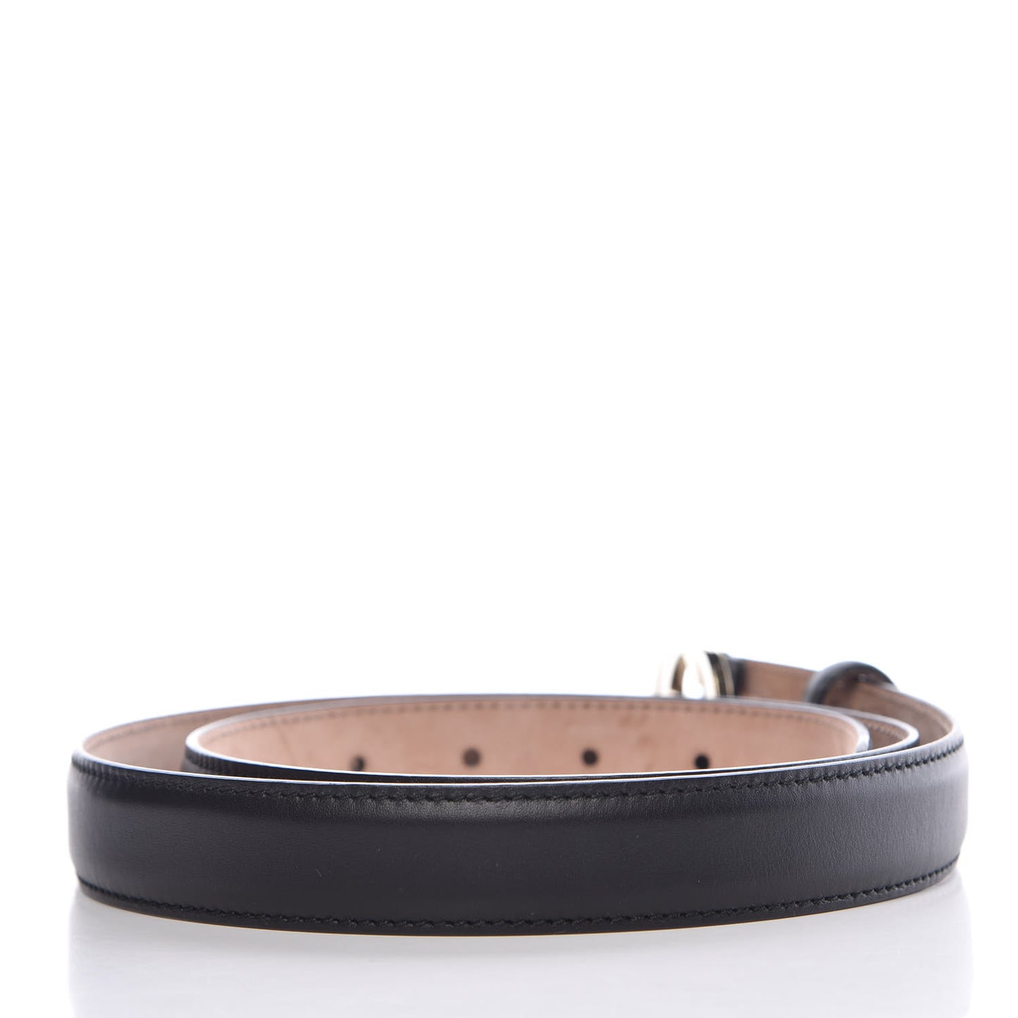 Moon Calfskin Interlocking G 25mm Belt 95 38 Black