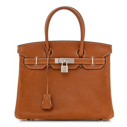 Hermes Natural Barenia Faubourg Birkin 30 Fauve 1 of 15