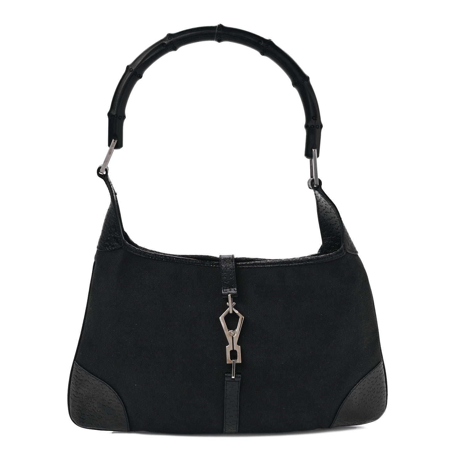 Gucci Canvas Bamboo Small Jackie O Hobo Black 1 of 8