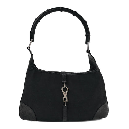 Gucci Canvas Bamboo Small Jackie O Hobo Black 1 of 8