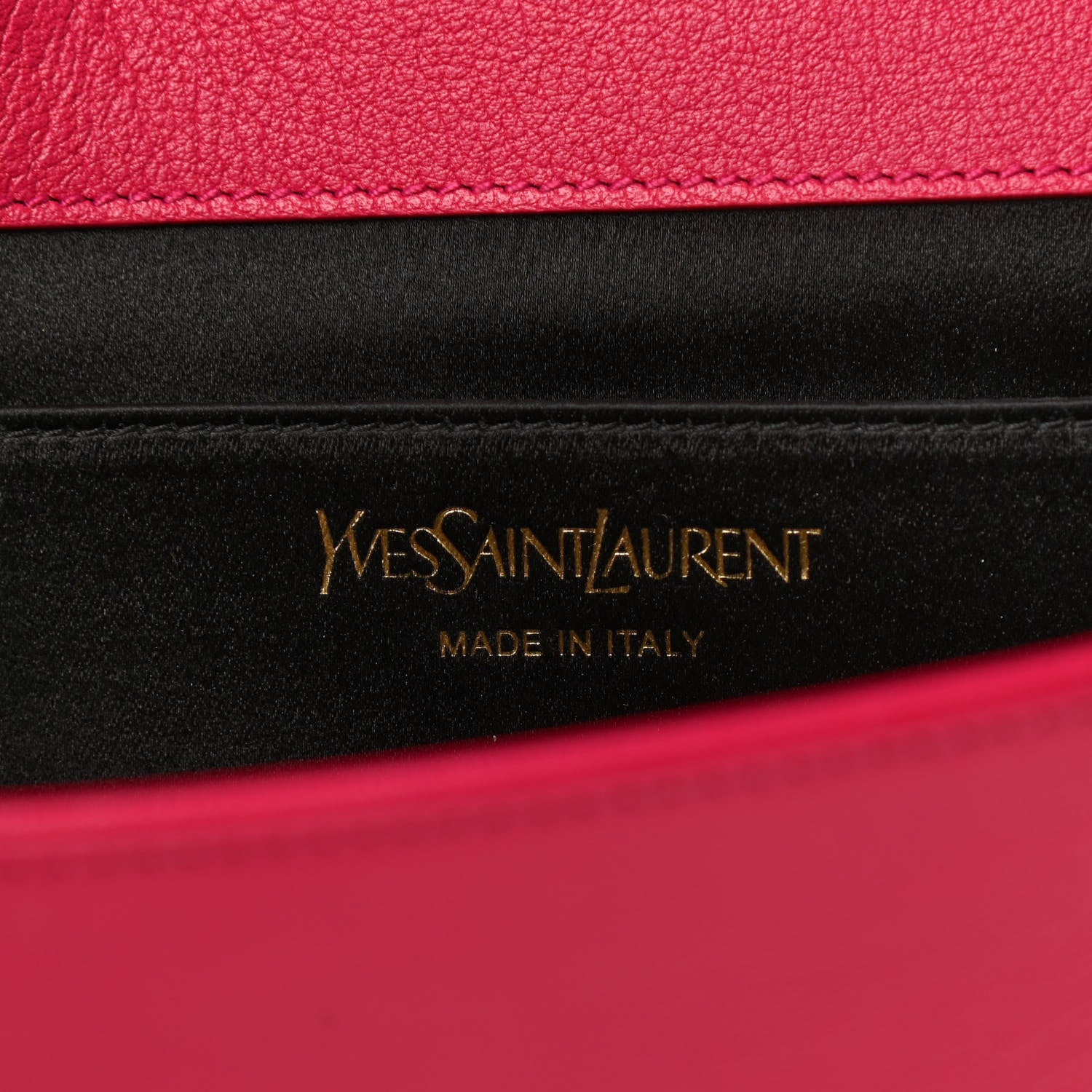 Saint Laurent Calfskin Monogram Large Belle De Jour Clutch Lipstick Fuchsia 6 of 7