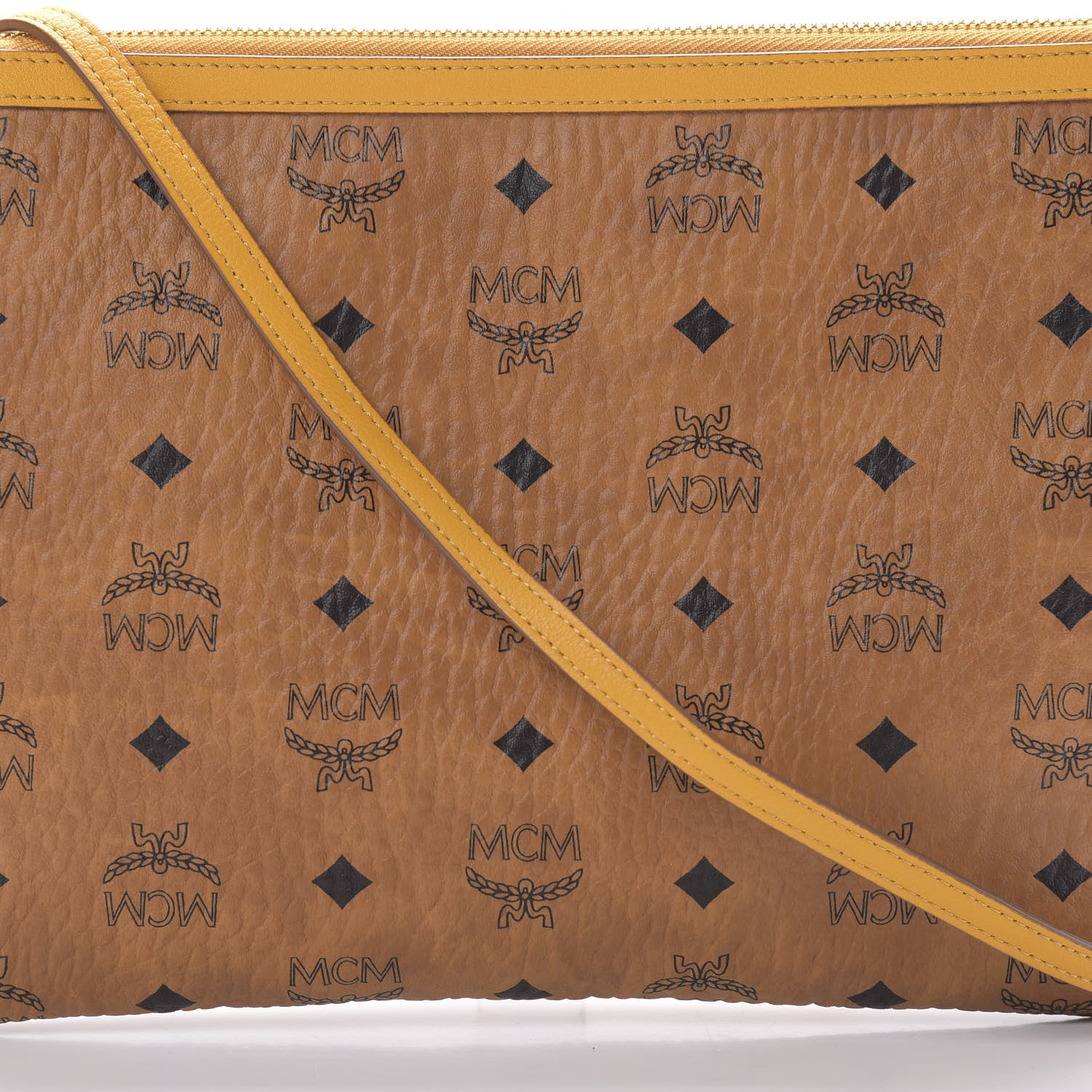 MCM Visetos Crossbody Pouch Cognac Yellow 8 of 11
