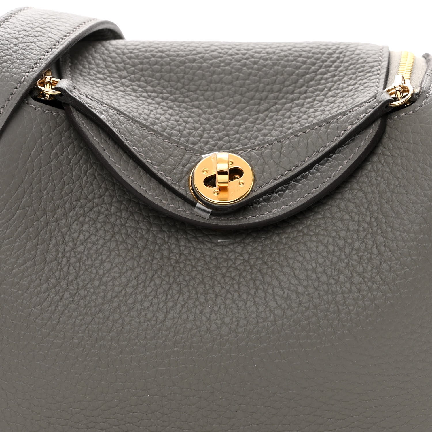 Hermes Taurillon Clemence Mini Lindy 20 Gris Meyer 8 of 10