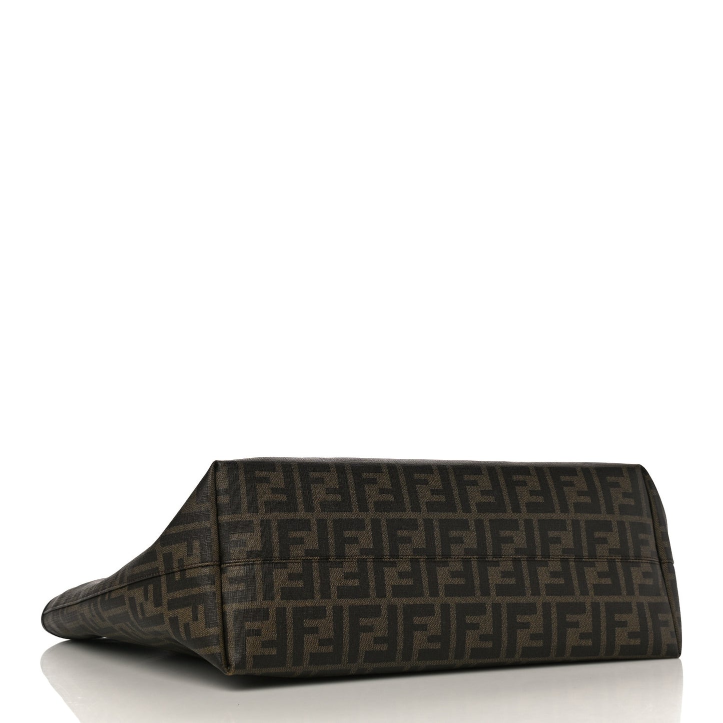 Zucca Spalmati Patent Baguette Print Medium Roll Tote Tobacco