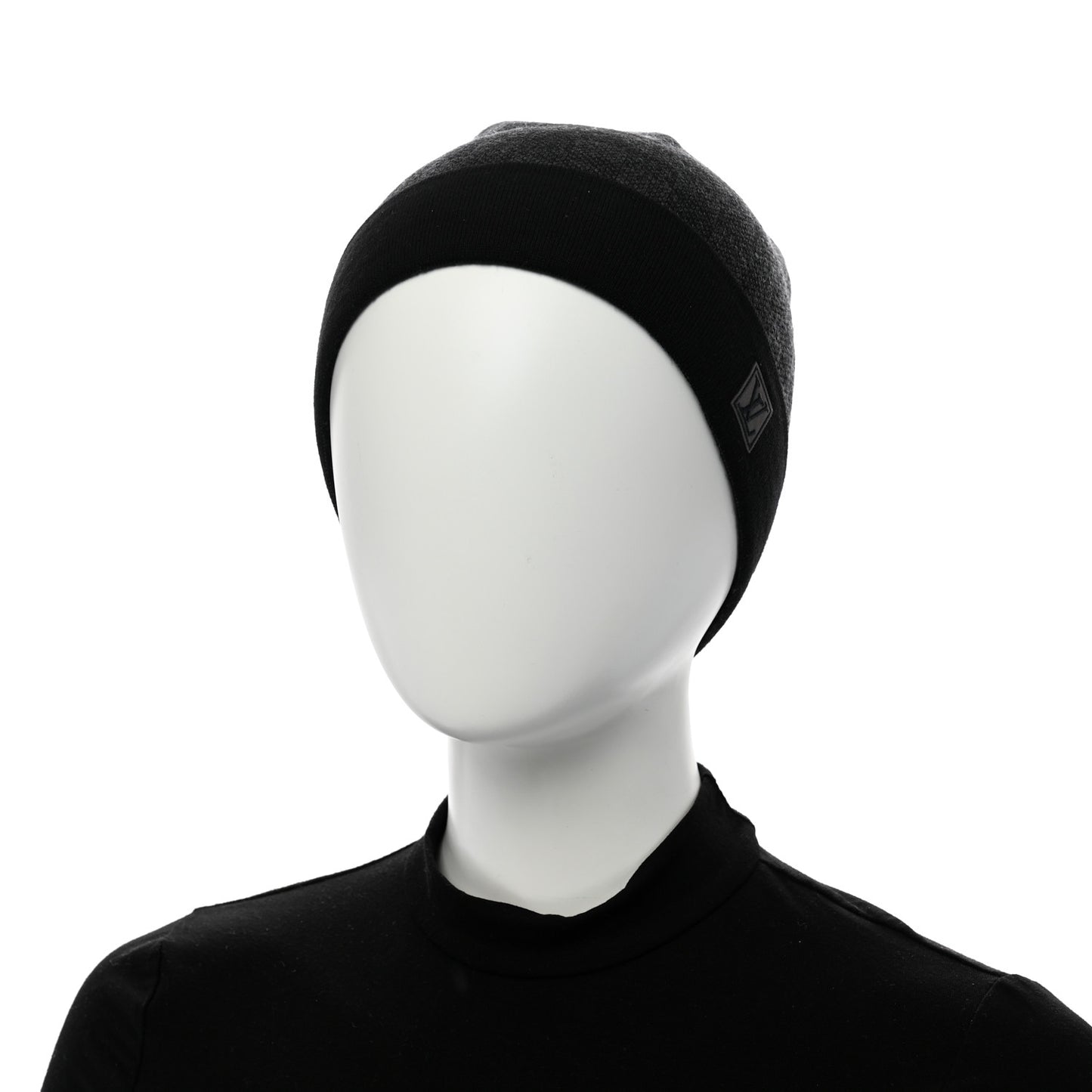 Wool Bonnet Petit Damier Graphite Beanie Hat