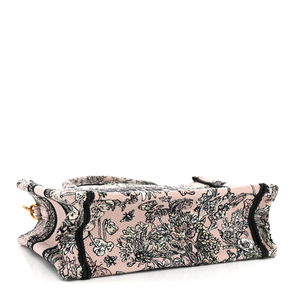 Christian Dior Canvas Embroidered Mini Book Tote With Strap Pink Multicolor 4 of 11