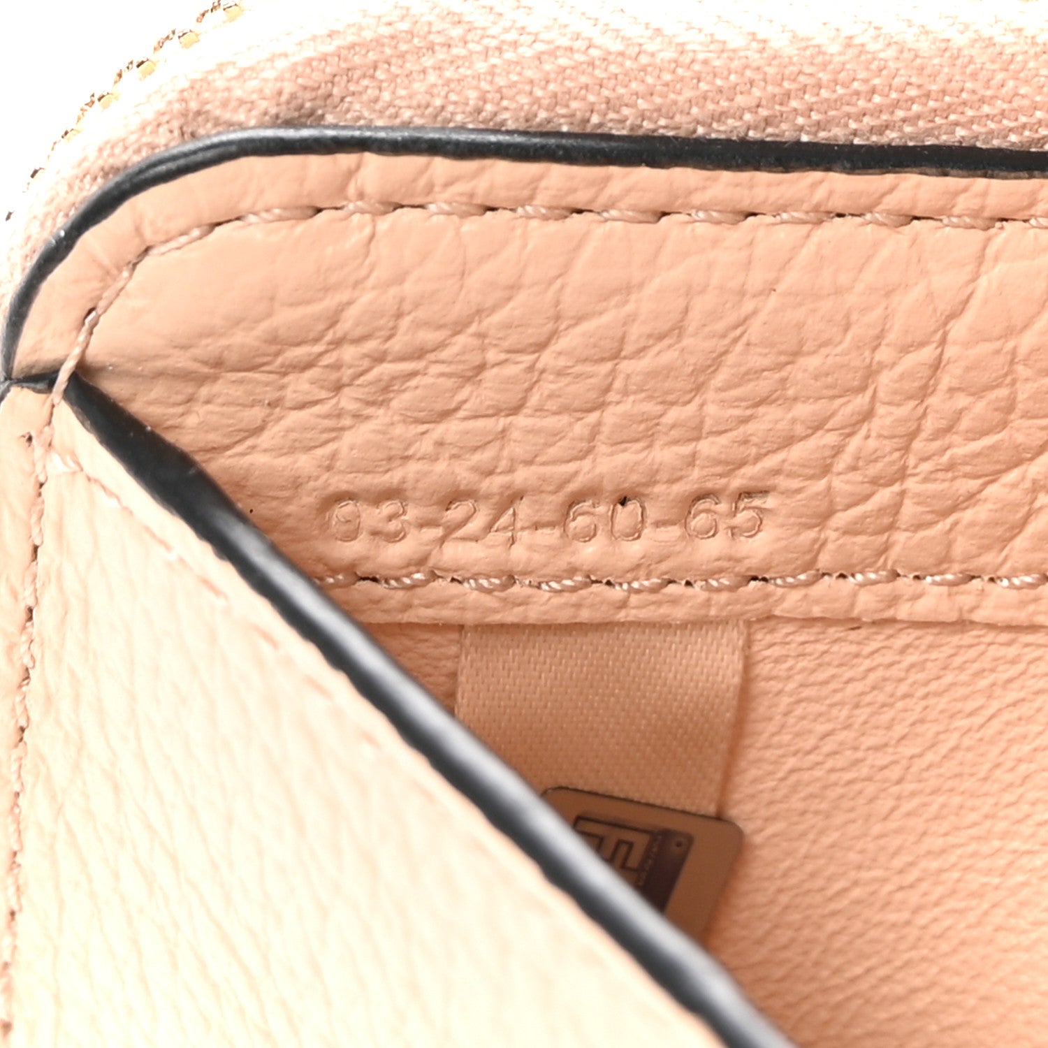 Chloe Grained Calfskin Alphabet Zip Card Holder Cement Pink