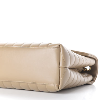 Saint Laurent Calfskin Y Quilted Monogram Medium Loulou Chain Satchel Nude Powder 6 of 9