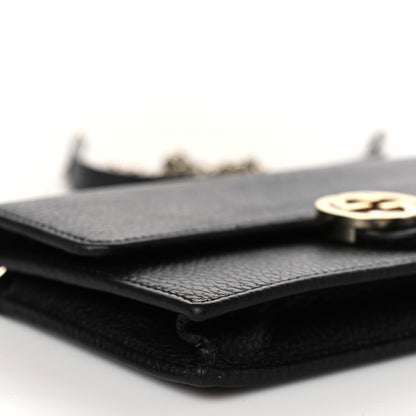 Gucci Dollar Calfskin Interlocking G Chain Wallet Black 7 of 9