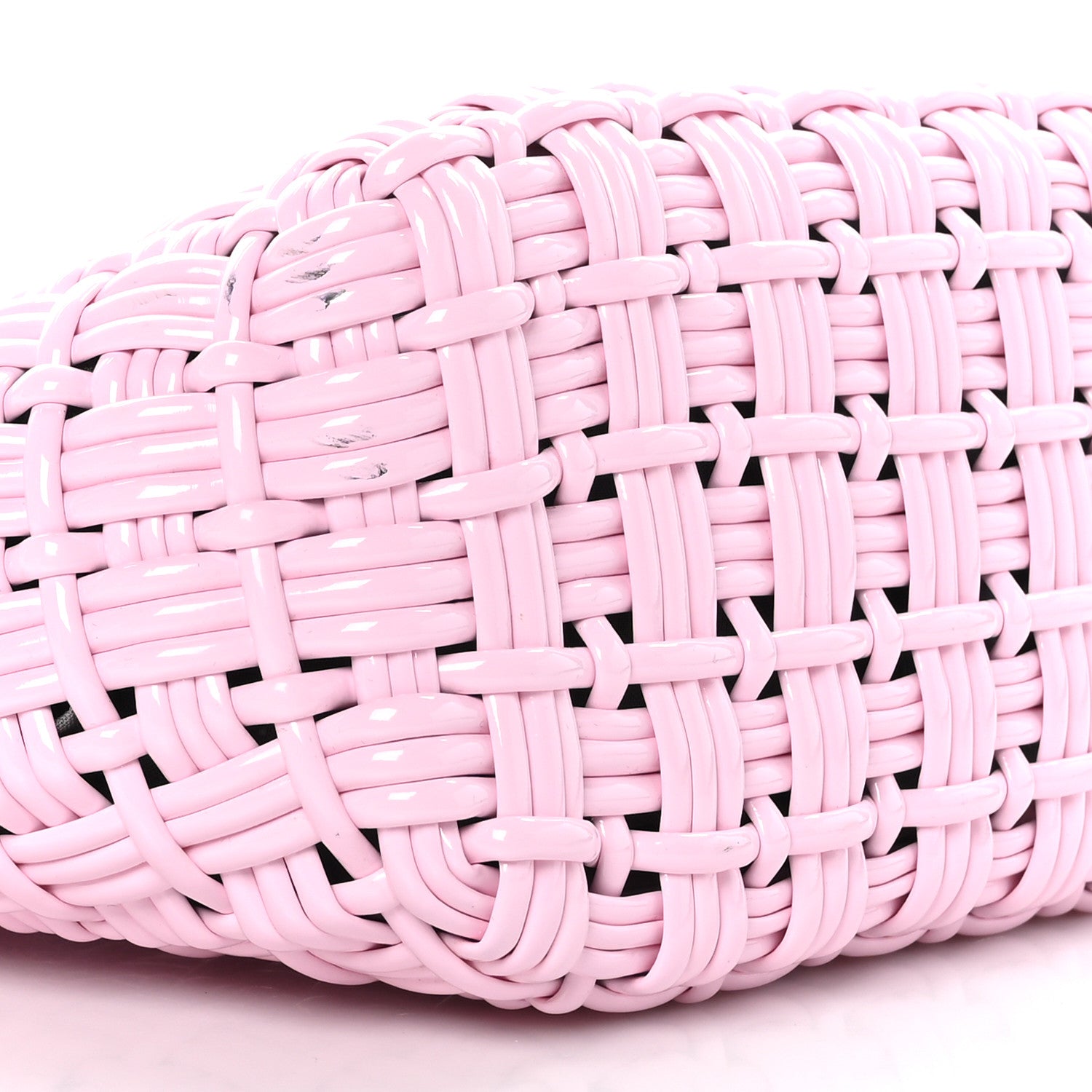 Balenciaga Faux Calfskin Braided Varnished XS Bistro Basket Candy Pink 7 of 8