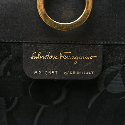 Salvatore Ferragamo Calfskin Diana Clutch Black 6 of 10
