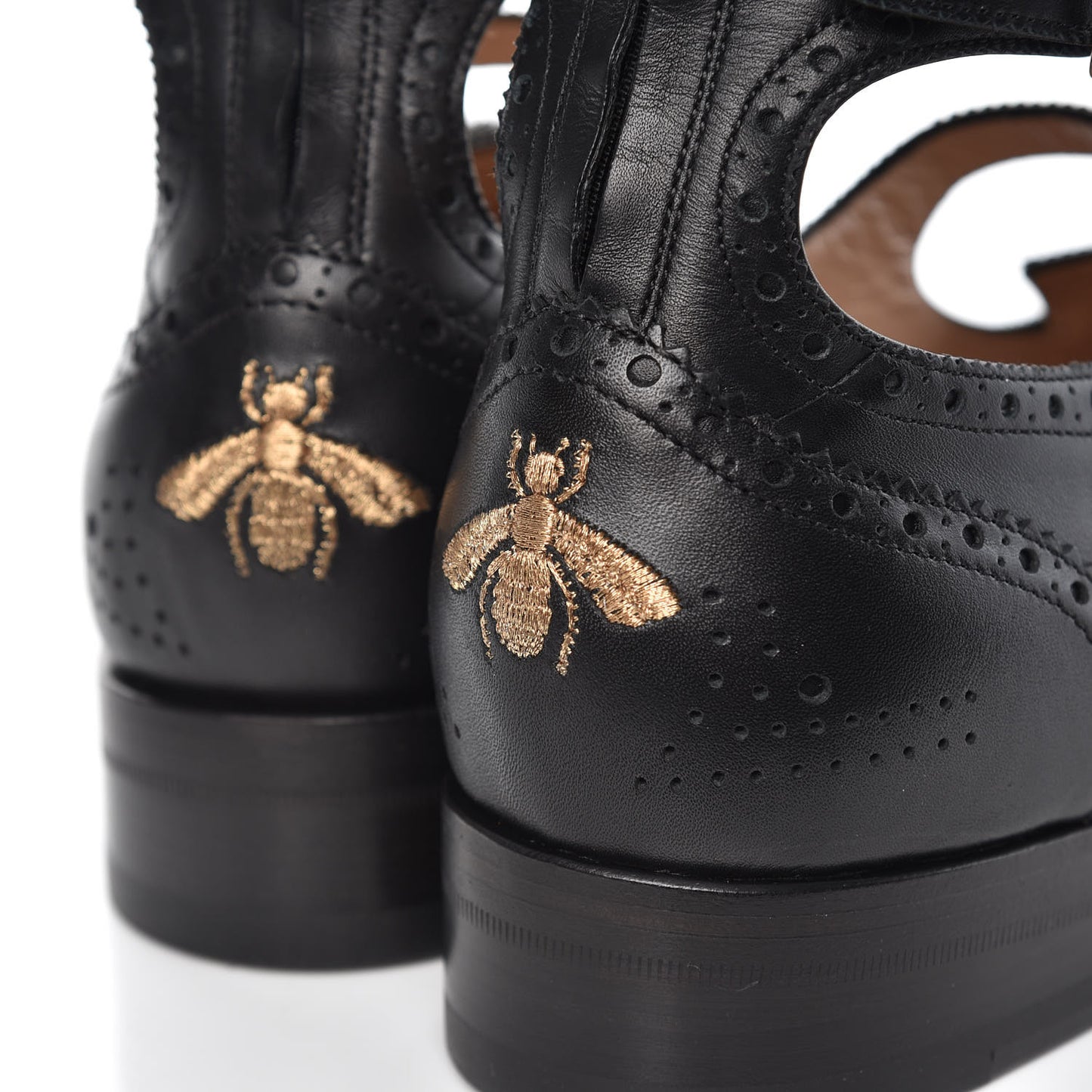 Calfskin Queercore Brogue Knee High Boots 39.5 Black