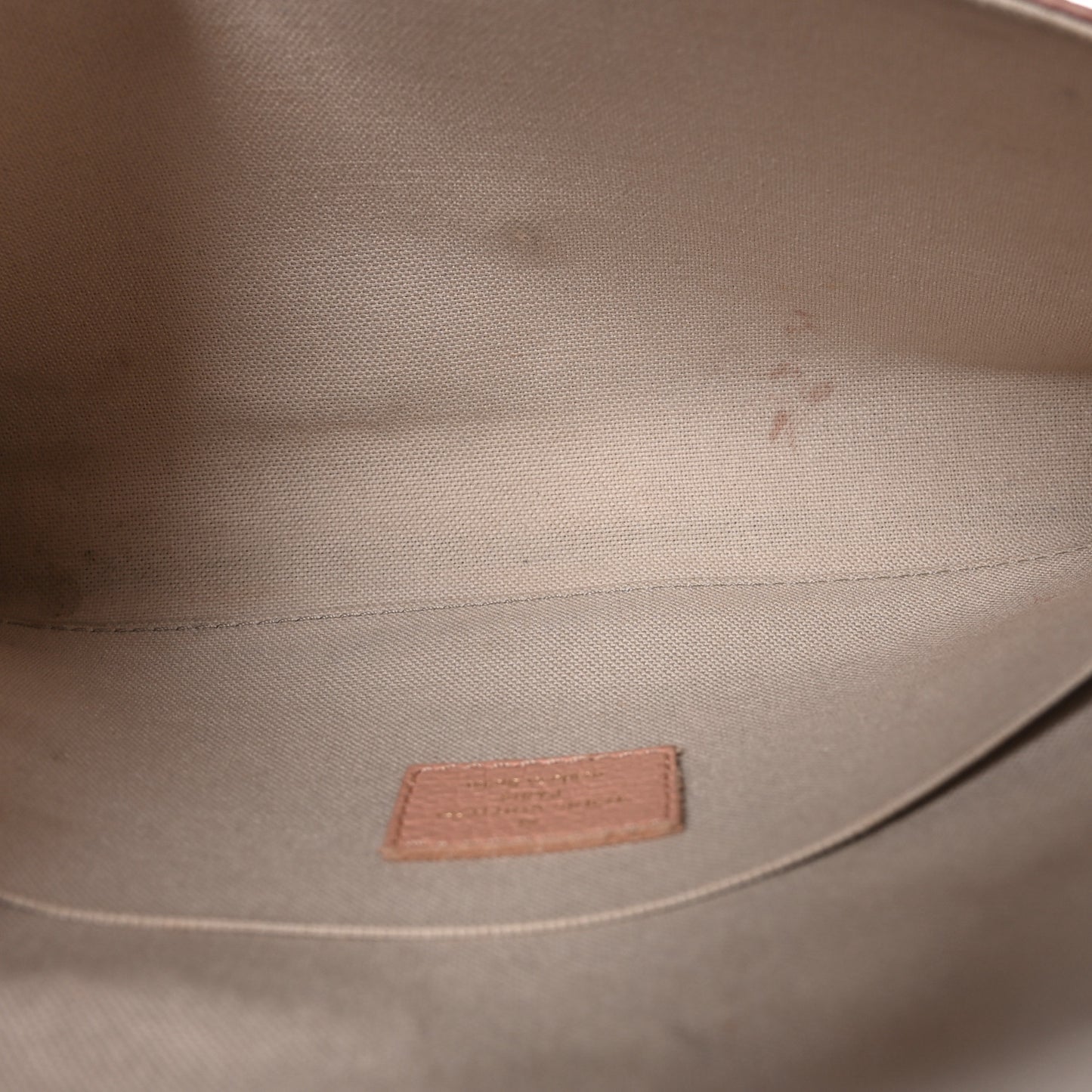 Empreinte Monogram Giant Felicie Pochette Chain Wallet Rose Trianon Creme